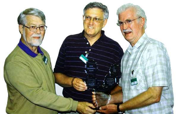 Presentation of the CSSA Conservation Award to the former BCSS President Bill Keen and former Chairman John Arnold by the then President of the Cactus and Succulent Society of America Dan Mahr.